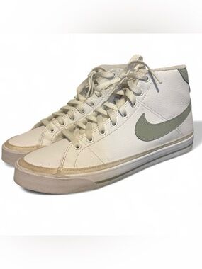 Nike Court Legacy Mid Sneakers White Sage Green Leather Women’s Size 9